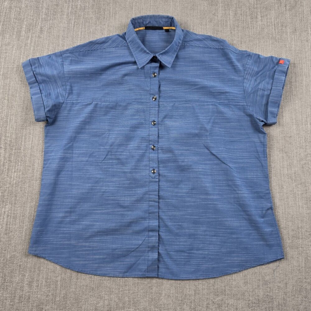 Women’s McDonald’s Employee Blue Short Sleeve Button Shirt - XL Utility